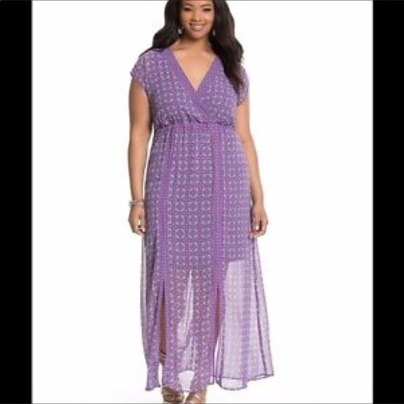 Lane Bryant Dresses & Skirts - Lane Bryant sz 18/20 purple print maxi Boho dress